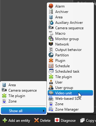 Add Video Unit Dialog